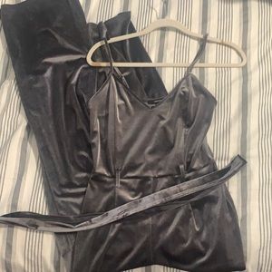Forever 21 Velvet Spaghetti Strap Jumpsuit